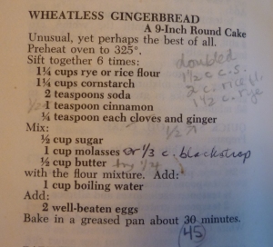 Wheatless Gingerbread in Joy